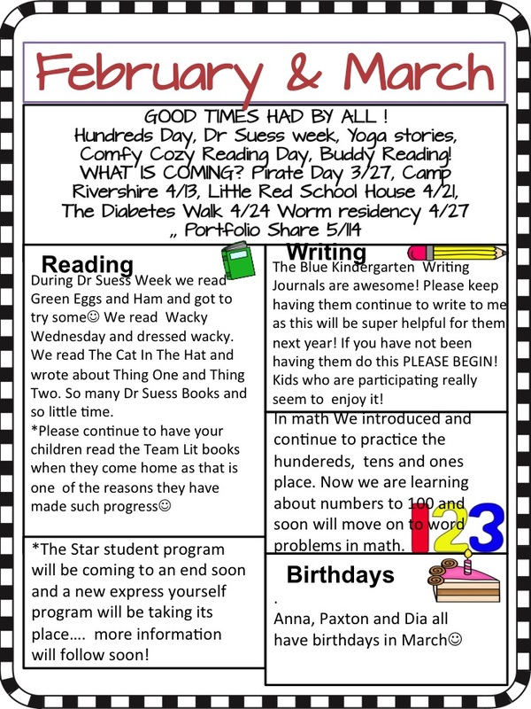 Mrs. Lunardi, Full Day Kindergarten - Newsletter